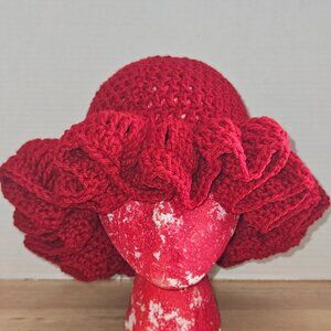 Cro'Shay F.A.D RED DIVA FLOPPY RUFFLED BUCKET HAT